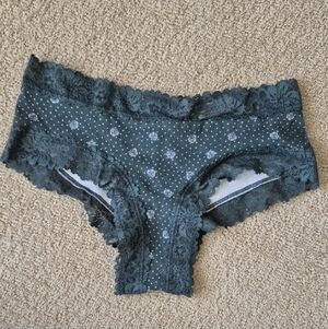 PINK Victoria's Secret Floral Gray Cheeky Panties